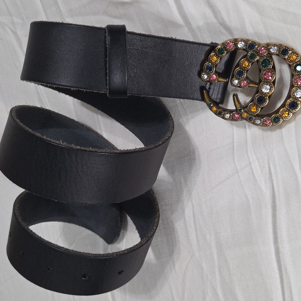 Gucci Gem Belt Leather GG Buckle - Picture 5 of 14